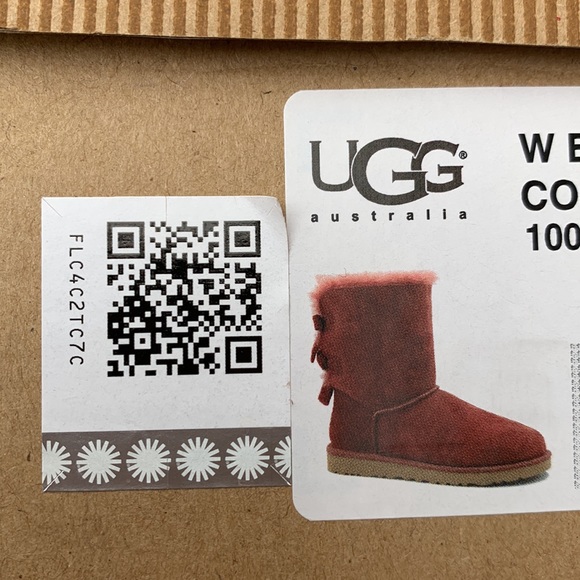 🎉💖HP🥰💕Super warm & beautiful UGG boots, light burgundy Corduroy Bailey bows - Picture 5 of 17